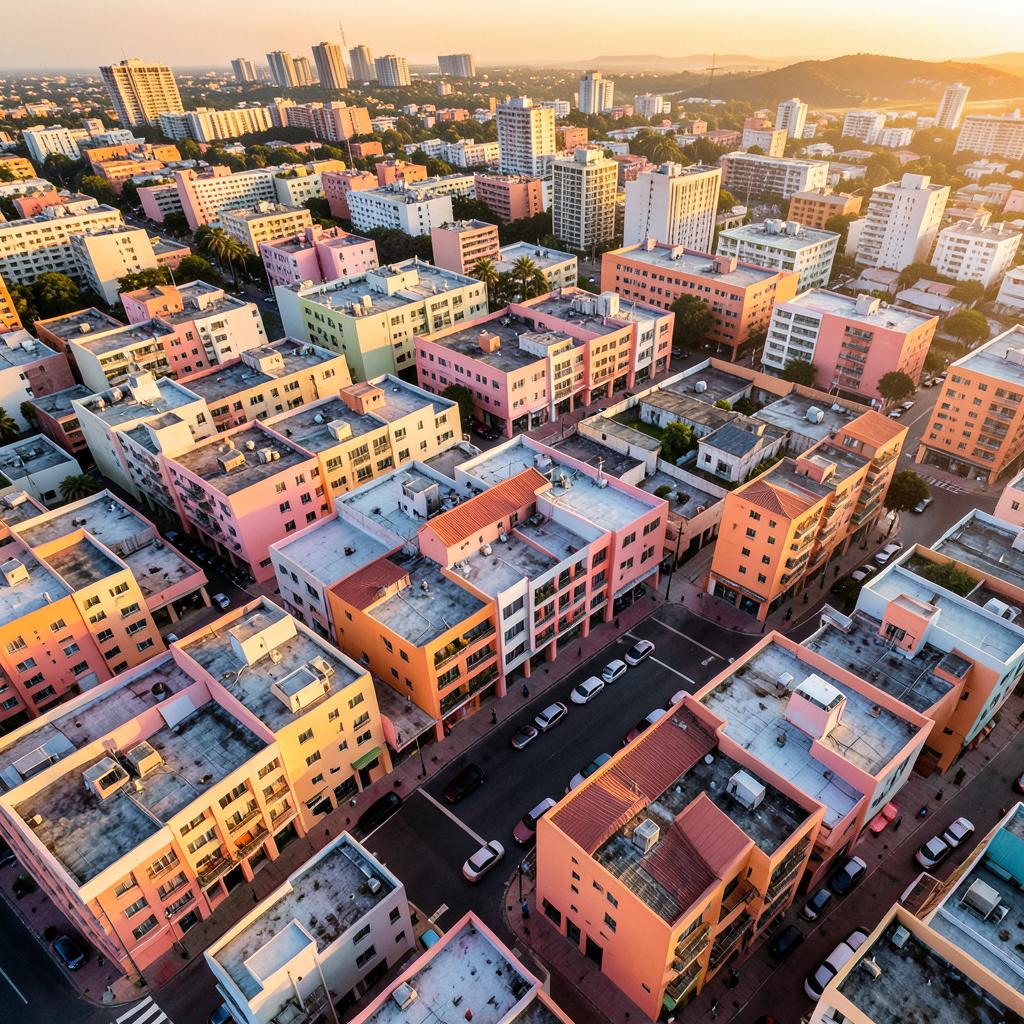 City Coral — aerial drone photograph